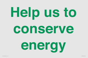 Help us to conserve energy 